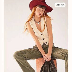 NWT Free People Mossant Harvest Moon Felt Hat Red Medium